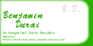 benjamin durai business card