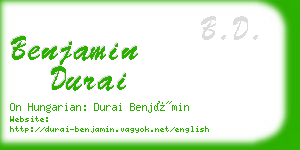 benjamin durai business card